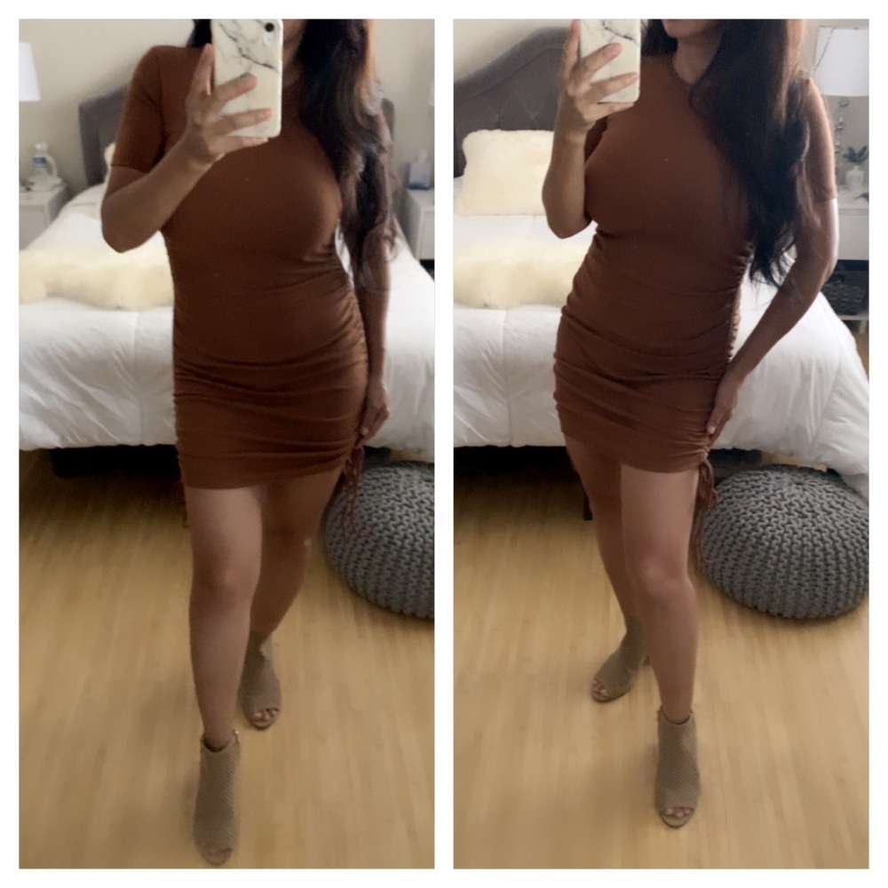 NWT ZARA Side Ruched Dress